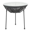 Τραπέζι Acapulco pakoworld μεταλλο-pe rattan σε μαύρη απόχρωση Φ50x52εκ