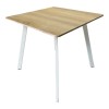 Τραπέζι Squaro pakoworld sonoma mdf με λευκά μεταλλικά πόδια 80x80x75εκ