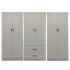 Ντουλάπα εξάφυλλη Athos I pakoworld λευκή 240x42x180εκ
