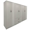 Ντουλάπα εξάφυλλη Athos I pakoworld λευκή 240x42x180εκ