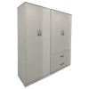 Ντουλάπα τετράφυλλη Athos pakoworld λευκή 160x42x180εκ