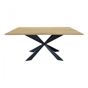 Τραπέζι Aragne pakoworld sonoma mdf με μαύρα μεταλλικά πόδια 160x90x75εκ