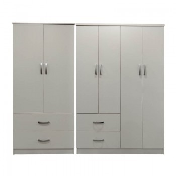 Ντουλάπα εξάφυλλη Athos pakoworld λευκή 200,5x42x180εκ