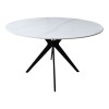 Τραπέζι Orbital pakoworld sintered stone λευκή όψη μαρμάρου με μαύρα μεταλλικά πόδια Φ120x76εκ