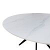 Τραπέζι Orbital pakoworld sintered stone λευκή όψη μαρμάρου με μαύρα μεταλλικά πόδια Φ120x76εκ