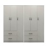 Ντουλάπα εξάφυλλη Athos pakoworld λευκή 180x42x180εκ