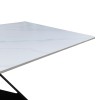 Τραπέζι Mapele pakoworld sintered stone λευκή όψη μαρμάρου με μαύρα μεταλλικά πόδια 180x90x75εκ