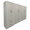 Ντουλάπα εξάφυλλη με συρτάρια Athos pakoworld λευκή 240x42x180εκ