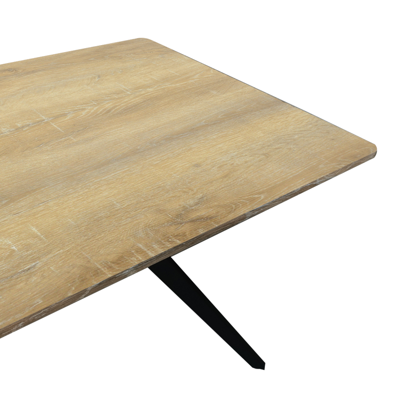 Τραπέζι Ezali pakoworld sonoma mdf με μαύρα μεταλλικά πόδια 160x90x75εκ