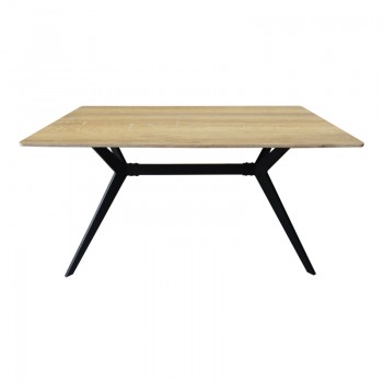 Τραπέζι Ezali pakoworld sonoma mdf με μαύρα μεταλλικά πόδια 140x80x75εκ