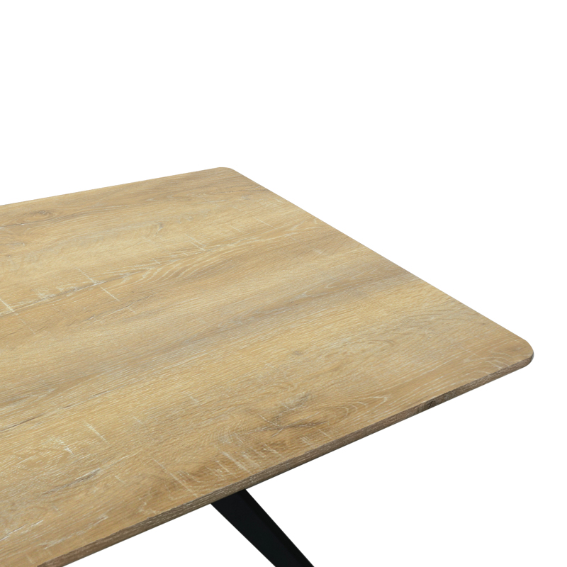 Τραπέζι Ezali pakoworld sonoma mdf με μαύρα μεταλλικά πόδια 140x80x75εκ