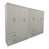 Ντουλάπα οχτάφυλλη Athos pakoworld λευκή 241x42x181εκ