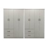 Ντουλάπα οχτάφυλλη Athos pakoworld λευκή 241x42x181εκ