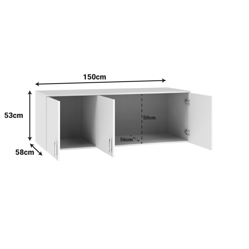 Πατάρι ντουλάπας Royal pakoworld τρίφυλλο sonoma 150x58x53εκ