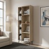 Βιβλιοθήκη Zezan pakoworld σε sonoma-ανθρακί απόχρωση 76.5x30x200.5εκ