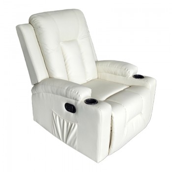 Πολυθρόνα relax Gessel pakoworld PU σε κρεμ απόχρωση 80x90x98εκ