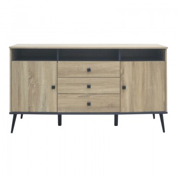 Μπουφές Zezan pakoworld σε sonoma-ανθρακί απόχρωση 140.5x41.5x80εκ