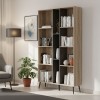 Βιβλιοθήκη Zezan pakoworld σε sonoma-ανθρακί απόχρωση 114x30x200.5εκ