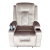 Πολυθρόνα relax με μηχανισμό massage Gessel pakoworld βελούδο σε γκρι απόχρωση 80x90x98εκ
