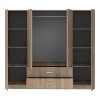 Ντουλάπα τετράφυλλη Royal pakoworld με συρτάρια sonoma 200x58x177εκ