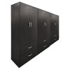 Ντουλάπα εξάφυλλη με συρτάρια Athos pakoworld wenge 240x42x180εκ
