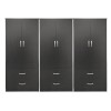 Ντουλάπα εξάφυλλη με συρτάρια Athos pakoworld wenge 240x42x180εκ