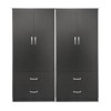 Ντουλάπα τετράφυλλη με συρτάρια Athos pakoworld wenge 160x42x180εκ