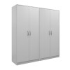 Ντουλάπα τετράφυλλη Athos Ι pakoworld λευκή 160x42x180εκ