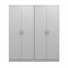 Ντουλάπα τετράφυλλη Athos Ι pakoworld λευκή 160x42x180εκ