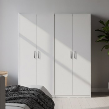 Ντουλάπα τετράφυλλη Athos Ι pakoworld λευκή 160x42x180εκ