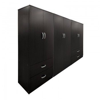 Ντουλάπα εξάφυλλη Athos pakoworld wenge 240x42x180εκ