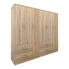 Ντουλάπα εξάφυλλη Athos pakoworld sonoma 180x42x180εκ