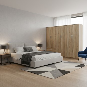 Ντουλάπα εξάφυλλη Athos I pakoworld sonoma 240x42x180εκ