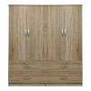 Ντουλάπα τετράφυλλη με συρτάρια Athos pakoworld sonoma 160x42x180εκ