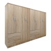 Ντουλάπα οχτάφυλλη Athos pakoworld sonoma 241x42x181εκ