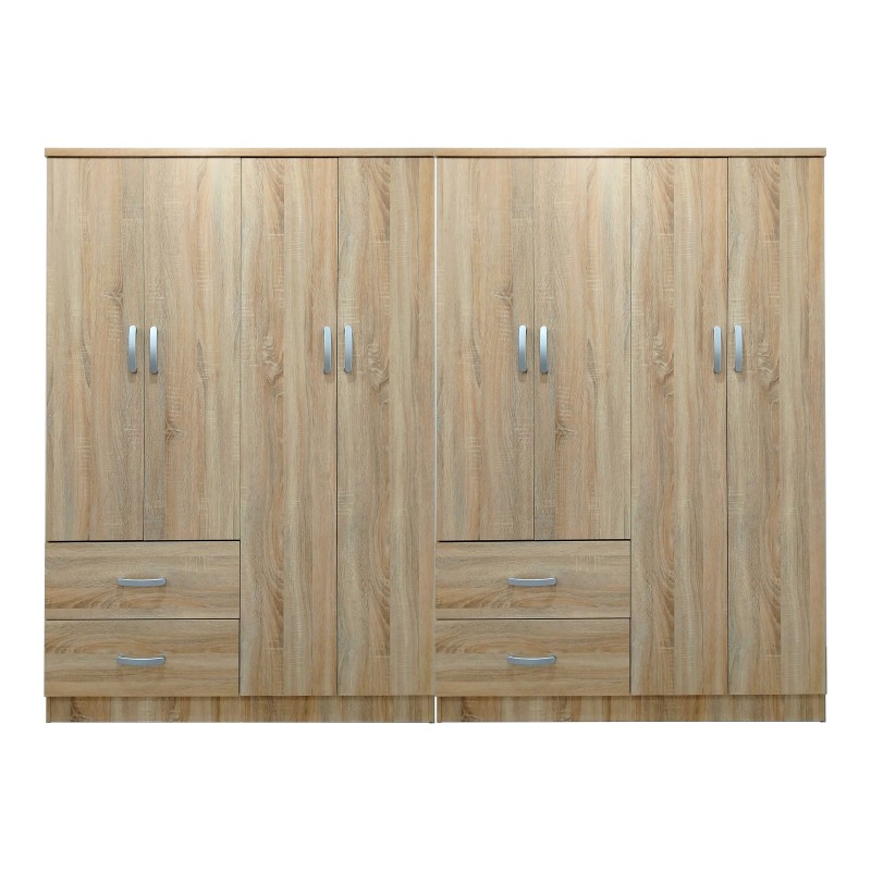 Ντουλάπα οχτάφυλλη Athos pakoworld sonoma 241x42x181εκ