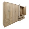 Ντουλάπα εξάφυλλη Athos pakoworld sonoma 240x42x180εκ
