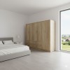 Ντουλάπα εξάφυλλη Athos pakoworld sonoma 240x42x180εκ
