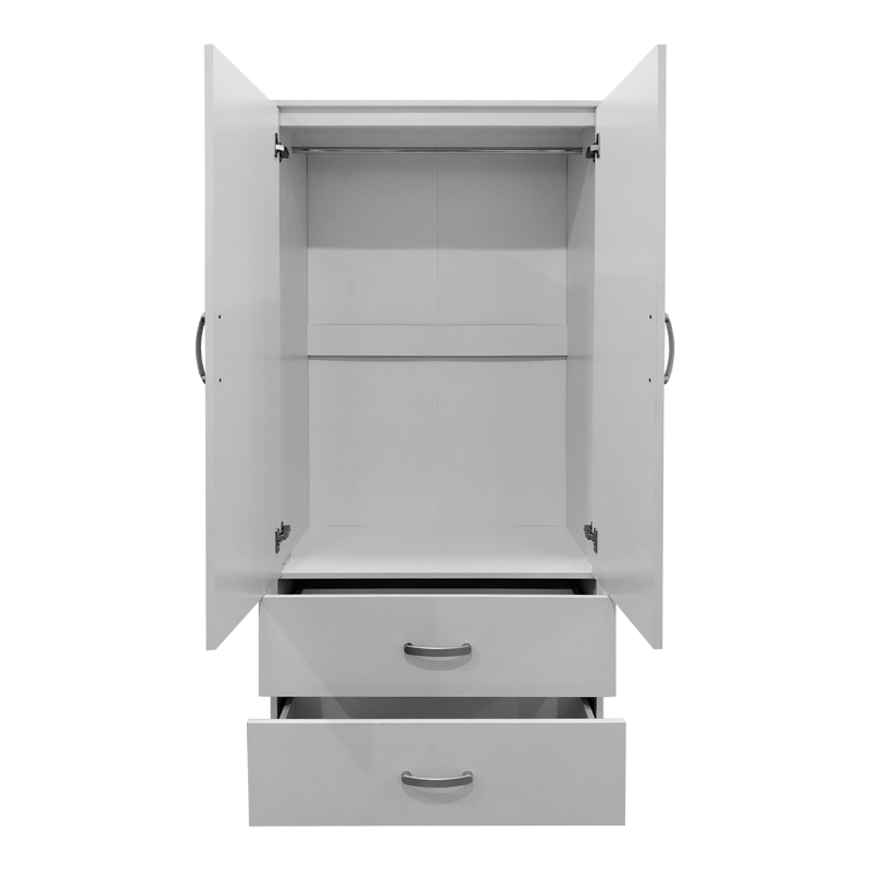 Ντουλάπα πεντάφυλλη με πατάρι Athos pakoworld λευκή 170x42x240εκ