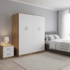 Ντουλάπα τετράφυλλη Athos Ι pakoworld sonoma-λευκό 160x42x180εκ