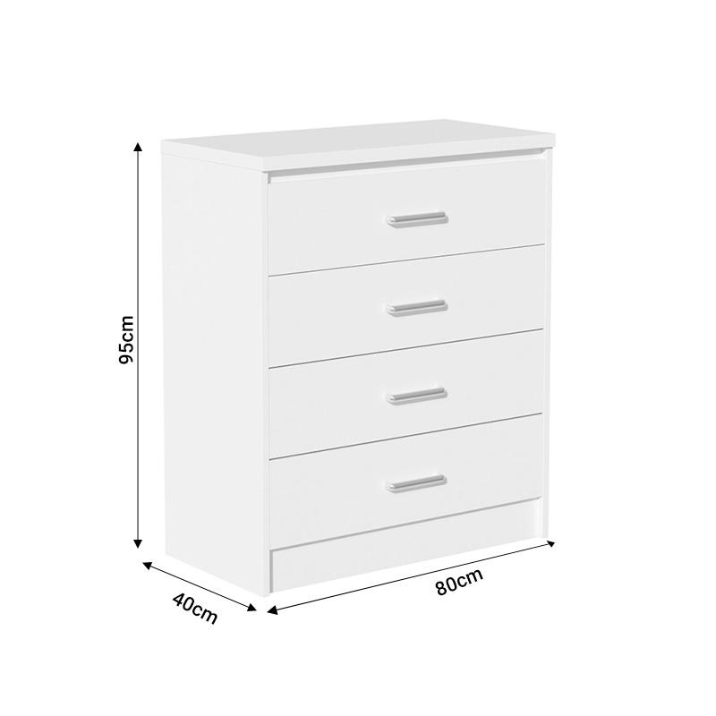 Σετ Κρεβατοκάμαρας Olympus White με Κρεβάτι 140x200εκ Σετ 4τεμ