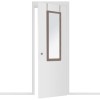 Καθρέπτης πόρτας PWD-0113 pakoworld MDF-αλουμίνιο καρυδί 35x2x109εκ