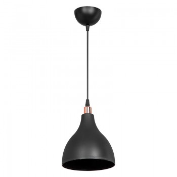 Φωτιστικό οροφής μονόφωτο Lofty pakoworld Ε27 μαύρο Φ18x22εκ
