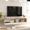 Έπιπλο τηλεόρασης επιτοίχιο Dello pakoworld λευκό-oak 180x31.6x29.6εκ