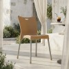 Καρέκλα Crafted pakoworld PP cappucino-αλουμίνιο γκρι