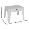Τραπέζι Cosmic pakoworld PP ανθρακί 55x40x43.5εκ