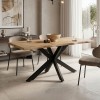 Tραπέζι Gilman pakoworld MDF sonoma-μαύρο 150x90x75εκ