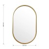 Καθρέπτης Ellipse pakoworld χρυσό 50x2x80εκ