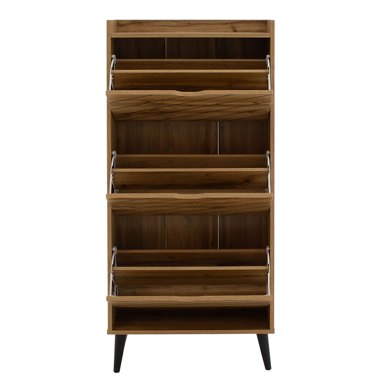 Παπουτσοθήκη Thelma pakoworld 12 ζεύγων oak 60x23.8x131.6εκ