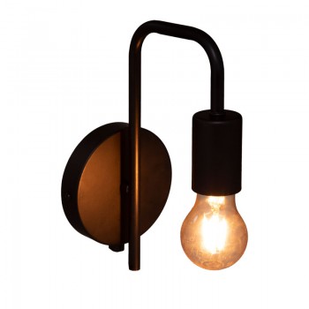 Φωτιστικό τοίχου-απλίκα Zhola pakoworld E27 40W μαύρο 17x12x25εκ